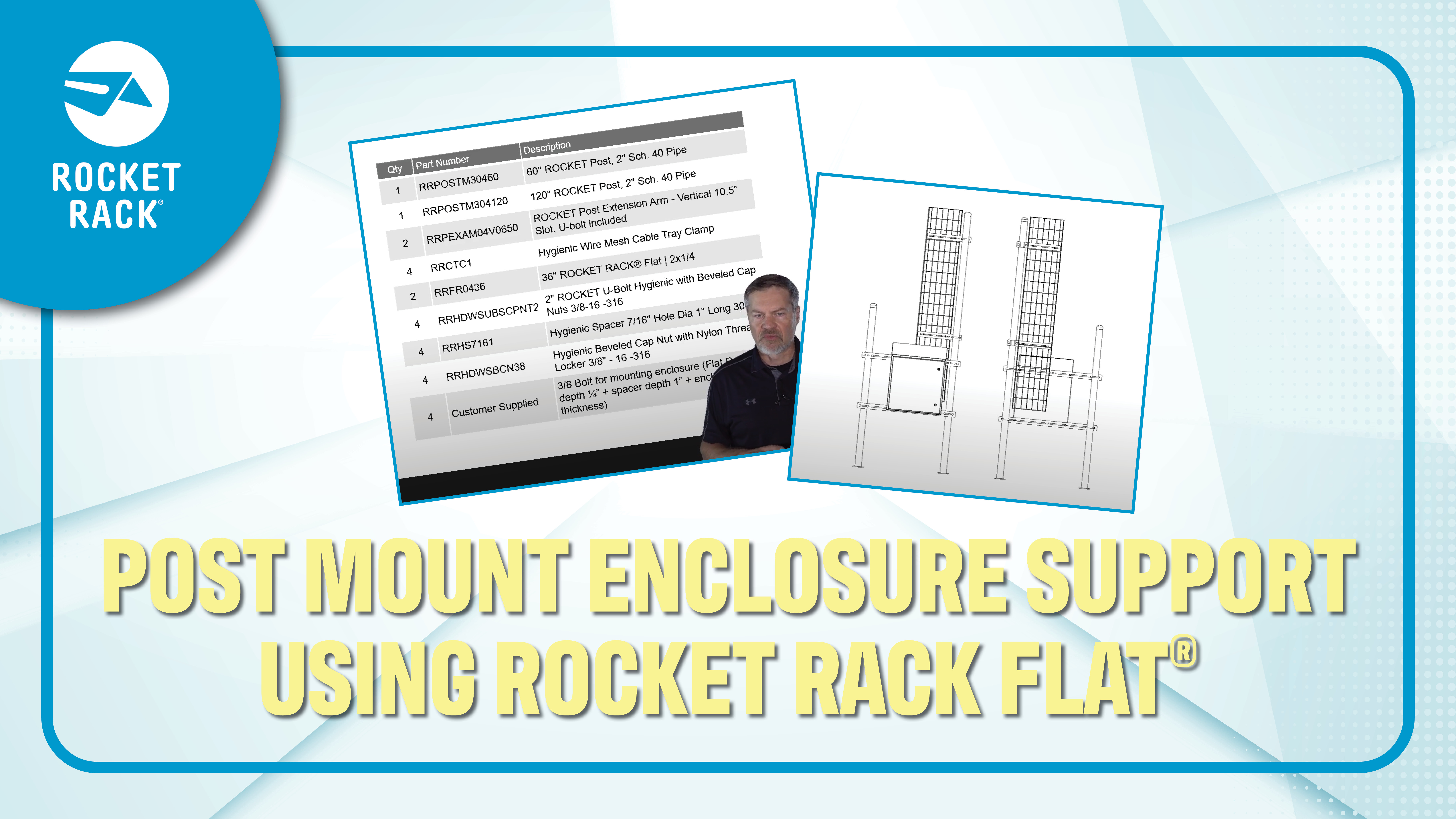 Post Mount Enclosure with Flat Rack